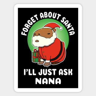 Forget about Santa I'll just ask Nana Capybara Christmas Magnet